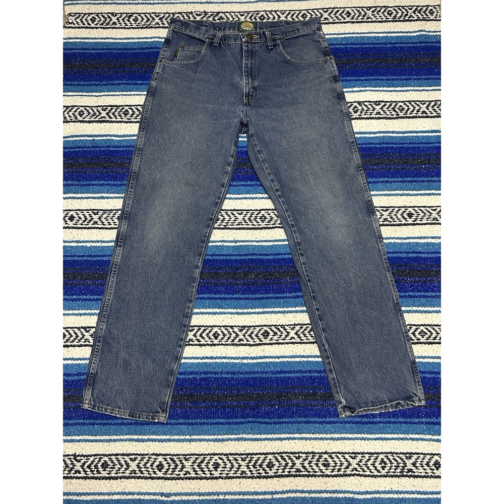 Cabela's Roughneck Jeans Men's 34x32 Blue Straight Leg Denim Work Pants
